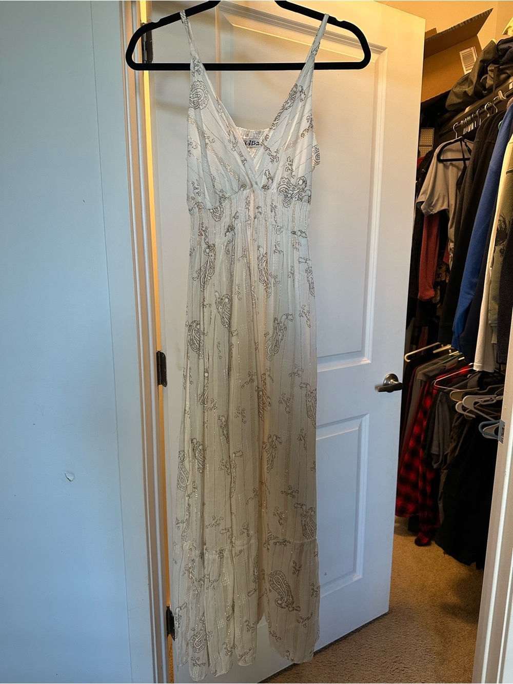 White and gold sundress